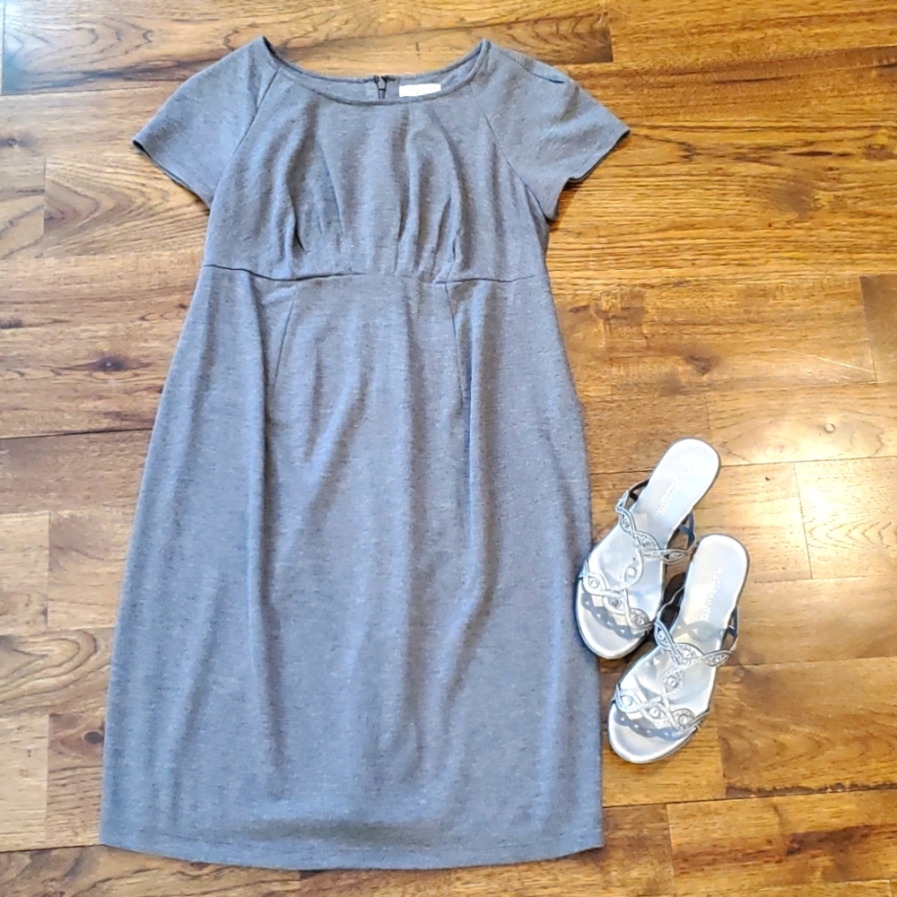Womens Liz Lange Maternity gray high waist pleated dress size S